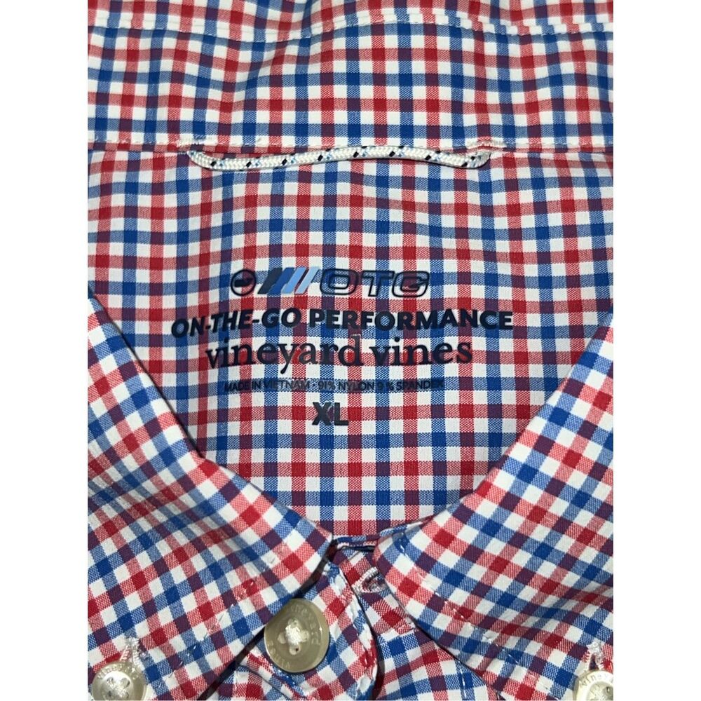 Vineyard Vines On-The-Go Lightweight Gingham Shirt Size XL #7 - Picture 5 of 6